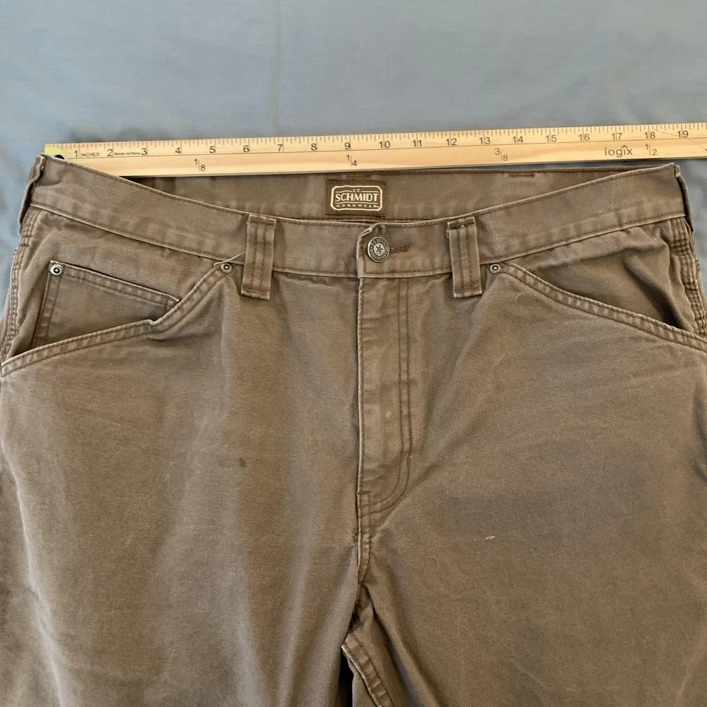 C.E. Schmidt Workwear Pants Mens‎ 38x34 Brown Canvas Carpenter Workwear Relaxed